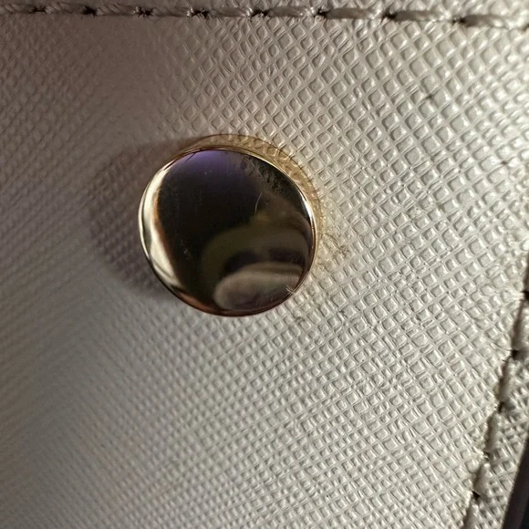 Michael Kors Carmen Small Saffiano Leather Belted Satchel Light Sand Beige - Picture 11 of 17